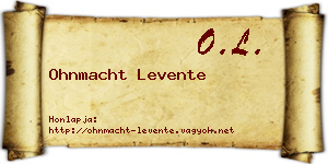 Ohnmacht Levente névjegykártya